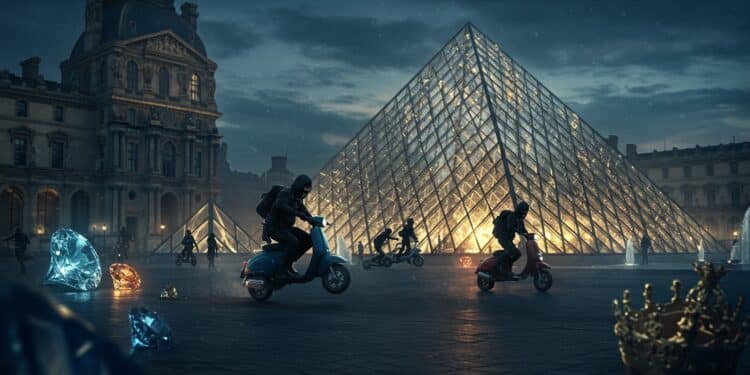 19102025   Un braquage osé au Louvre  4 voleurs dérobent des joyaux impériaux en plein jour La vidéo de leur fuite dévoilée  Que vont révéler les enquêteurs    Viral Mag
