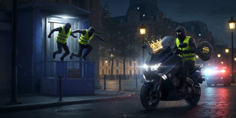 Cambriolage Louvre : Vidéo Fuite Vole поверхности Surréaliste - Viral Mag Découvrez la vidéo hallucinante de la fuite des voleurs du Louvre sur un monte charge volé puis en scooter Un casse à 88 millions deuros qui défie limagination Viral Mag