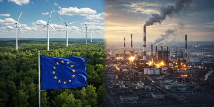 Climat et Industrie : L’UE à la Croisée des Chemins - Viral Mag LUE débat de ses ambitions climatiques face à la pression industrielle Objectif 2040 et interdiction des voitures thermiques en 2035 un équilibre délicat à trouver Viral Mag