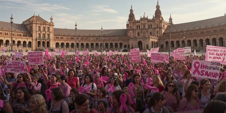 Crise du Dépistage du Cancer à Séville : Colère et Mobilisation - Viral Mag À Séville des milliers de femmes protestent contre les retards dans le dépistage du cancer du sein une crise qui secoue lAndalousie et interpelle lEspagne   Viral Mag