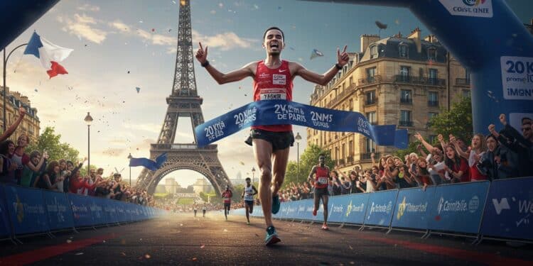 Daguinos Triomphe aux 20 km de Paris avec un Record Éclatant - Viral Mag 12102025 Étienne Daguinos explose le record des 20 km de Paris en 5618 Mercy Chebwogen brille aussi chez les femmes Quel secret derrière ces performances Viral Mag