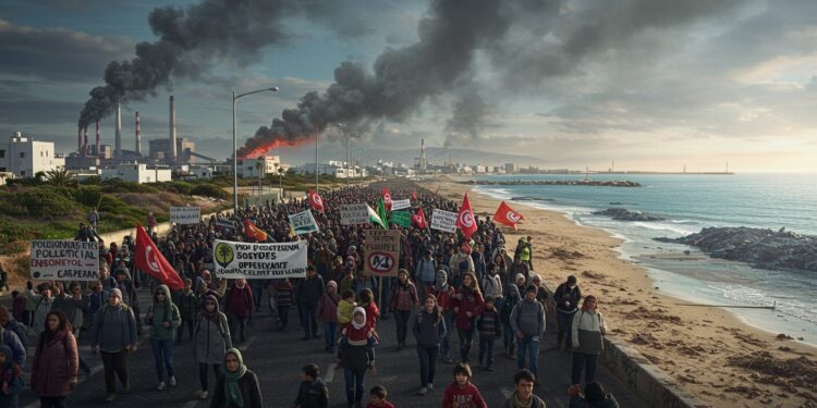 Gabès Révoltée : Manifestation Massive Contre Pollution Chimique - Viral Mag Découvrez la colère des habitants de Gabès face au complexe chimique toxique Manifestations intoxications promesses présidentielles  une crise environnementale explosive en Tunisie   Viral Mag