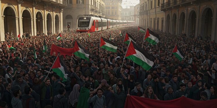 Grève En Italie: Soutien Vibrant À La Palestine - Viral Mag 03102025 En Italie une grève paralyse le pays pour soutenir Gaza Des milliers manifestent mais que cache cette mobilisation massive Lisez pour comprendre Viral Mag