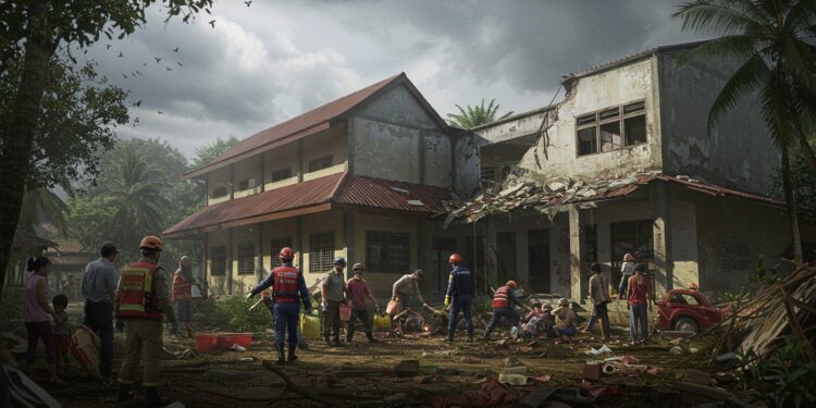 Indonésie : Drame École Effondrée, 59 Piégés - Viral Mag 02102025 En Indonésie 59 personnes sont encore sous les décombres dune école effondrée Les secours luttent contre le temps les familles prient Que sest il passé Viral Mag