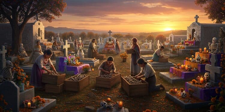 Jour des Morts au Mexique : Rituel Unique à Pomuch - Viral Mag Explorez le rituel ancestral de Pomuch où les Mexicains nettoient les os des défunts avant le Jour des Morts une tradition émouvante et sacrée Viral Mag