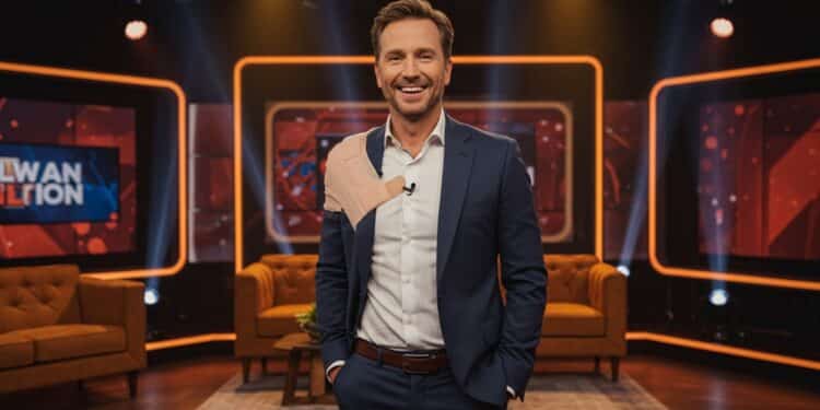 Julien Courbet : Courage et Humour à l’Antenne - Viral Mag 09102025 Julien Courbet opéré de lépaule anime avec une main dans la poche et conquiert le public par son humour Quel est son secret pour rester proche de son audience Viral Mag