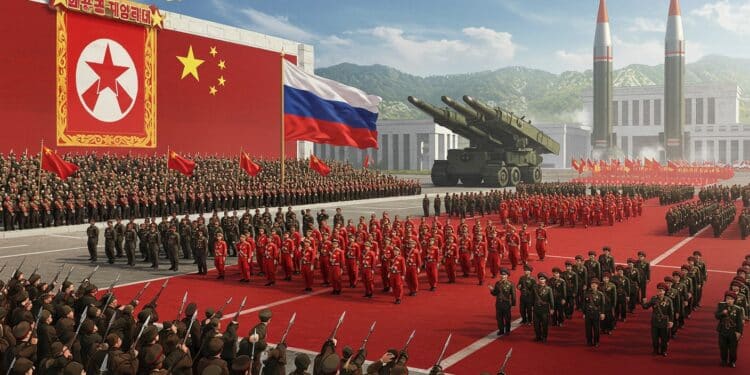 Kim Jong Un Réunit Chine et Russie à Pyongyang - Viral Mag 10102025 Kim Jong Un accueille Chine et Russie pour un défilé militaire spectaculaire à Pyongyang Quelles alliances stratégiques se dessinent derrière ces célébrations Viral Mag