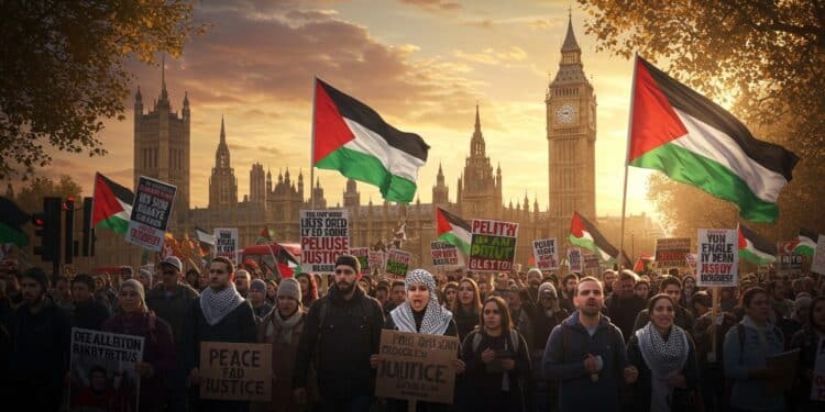 Manifestation Londres : Paix à Gaza, Espoir Fragile - Viral Mag 11102025 Des milliers à Londres célèbrent le cessez le feu à Gaza mais doutent de sa durabilité Entre espoir et scepticisme ils exigent justice Que réserve lavenir Viral Mag
