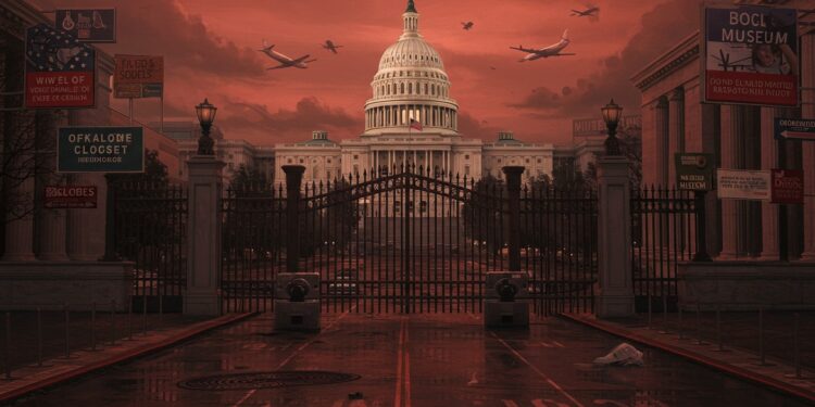 Paralysie Budgétaire : Les États-Unis en Crise - Viral Mag 13102025 Les États Unis sombrent dans le chaos avec la paralysie budgétaire musées fermés vols perturbés fonctionnaires sans salaire Qui cédera en premier Lisez pour le savoir Viral Mag