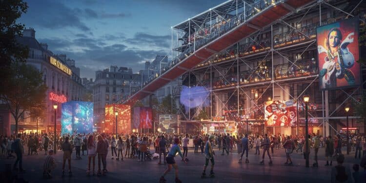 Paris : Beaubourg S’offre une Fête Éblouissante Avant Fermeture - Viral Mag Le Centre Pompidou célèbre son dernier week end avant 5 ans de travaux avec Because Beaubourg un événement festif mêlant art musique et rollers   Viral Mag