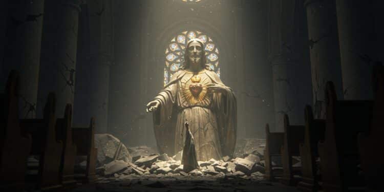 Profanation à Saint-Hilaire : Statue Sacrée Détruite - Viral Mag 19102025 Une statue du Sacré Cœur brisée à Saint Hilaire une main pointant le ciel reste debout Pourquoi cet acte Découvrez lhistoire derrière ce vandalisme Viral Mag