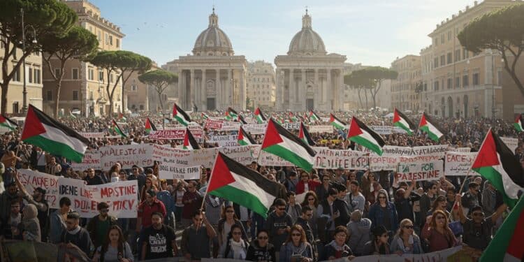 Rome Unit Pour La Paix En Palestine - Viral Mag 04102025 Des foules immenses défilent à Rome pour soutenir les Palestiniens et exiger la paix à Gaza Quels messages portent ils Pourquoi cet élan Découvrez la suite Viral Mag