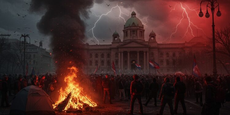 Serbie : Tirs et Chaos au Camp Pro-Vucic - Viral Mag Un blessé un incendie et une arrestation secouent un camp pro Vucic à Belgrade Plongez dans cette crise politique en Serbie   Viral Mag