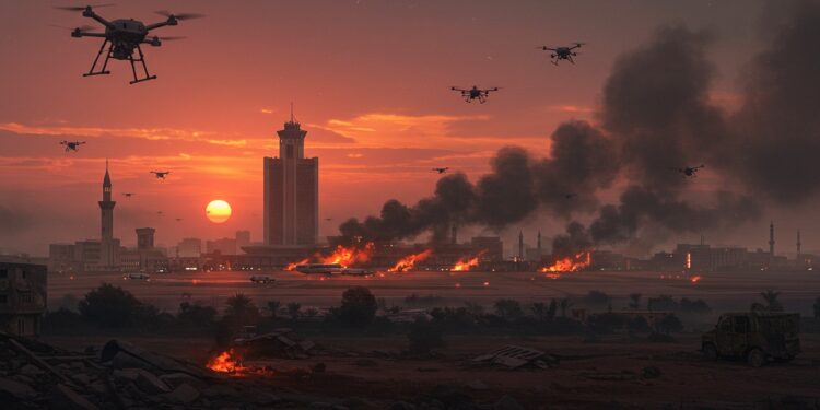 Soudan : Khartoum sous le Feu des Drones pour le Troisième Jour - Viral Mag Khartoum capitale du Soudan subit des attaques de drones pour le troisième jour consécutif Découvrez limpact sur la ville et la crise humanitaire en cours Viral Mag