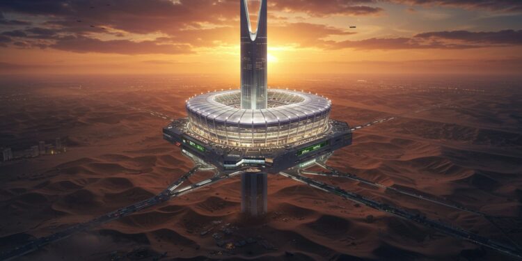 Stade Perché IA Trompe Monde pour Mondial 2034 - Viral Mag Découvrez comment une vidéo IA dun stade fictif perché sur gratte ciel a dupé millions dinternautes présentée comme projet saoudien pour Coupe du monde 2034   Viral Mag