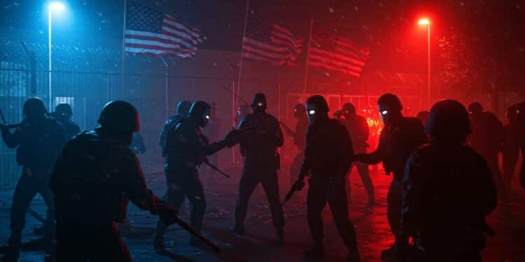 16102025   Une attaque violente contre un centre de rétention au Texas le 4 juillet tourne au scandale  deux suspects Antifa inculpés pour terrorisme suite au décret de Trump Un policier blessé des armes saisies Mais qui sont ces extrémistes et quelles conséquences   Viral Mag