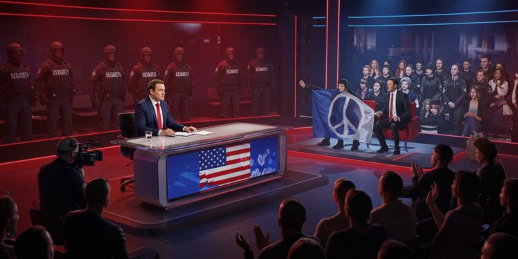 06102025   En plein débat sur la crise politique un spectateur brandit un drapeau de paix dans TBT9 interrompant Cyril Hanouna Que sest il passé ensuite  Lisez pour le découvrir   Viral Mag