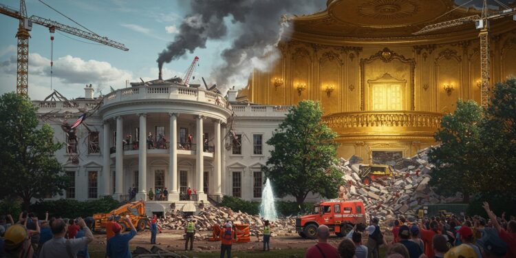 Trump Redessine la Maison Blanche : Une Salle de Bal Controversée - Viral Mag Trump transforme la Maison Blanche avec une salle de bal à 300M$ Démolition de laile est achevée Découvrez les détails et les enjeux de ce projet audacieux   Viral Mag