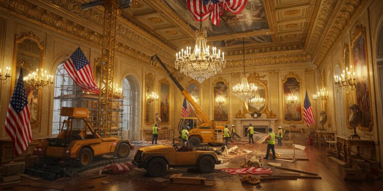 Trump Révolutionne la Maison Blanche : Une Salle de Bal Controversée - Viral Mag Trump lance un chantier de 250M$ pour une salle de bal à la Maison Blanche suscitant débats Découvrez les enjeux et réactions Viral Mag