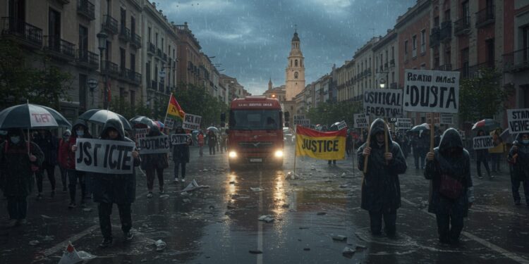 Valence : Hommage et Colère un An Après les Inondations - Viral Mag À Valence un an après les inondations meurtrières de 2024 des manifestants exigent justice et rendent hommage aux victimes Découvrez leur combat   Viral Mag