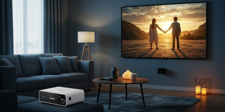 Vidéoprojecteur Abordable : Qualité d’Image Époustouflante - Viral Mag Découvrez le vidéoprojecteur Wielio à 3999€  qualité 1080P connexion sans fil idéal pour films et jeux Transformez votre salon en cinéma    Viral Mag