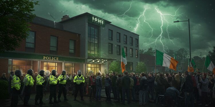 Violences à Dublin : Tensions autour d’un Hôtel pour Réfugiés - Viral Mag Émeutes à Saggart près de Dublin après une agression présumée La police affronte des manifestants en colère Que révèle cet incident sur les tensions migratoires en Irlande Viral Mag