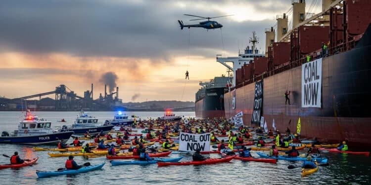 Découvrez comment des militants écologistes ont bloqué le plus grand port charbonnier dAustralie forçant deux navires à faire demi tour 32 arrestations hélicoptères et banderoles  récit complet dun week end sous haute tension climatique   Viral Mag