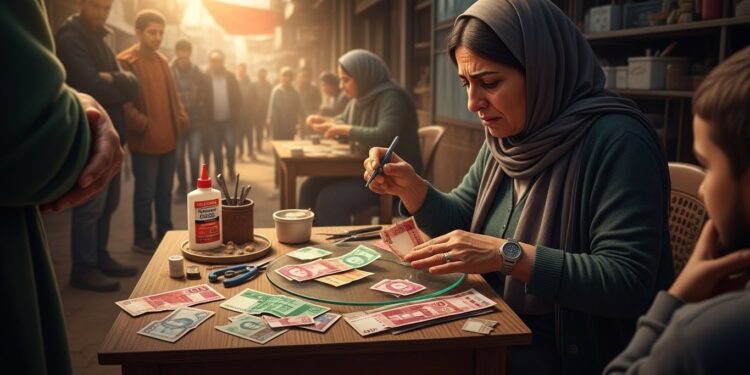 Découvrez Manal al Saadani cette femme palestinienne qui répare chaque jour les billets détériorés à Gaza Dans un territoire ravagé par la guerre son petit métier devient vital pour des milliers dhabitants   Viral Mag