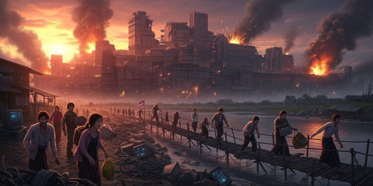 Découvrez comment la junte birmane détruit un vaste complexe darnaques près de la Thaïlande Raid choc 2000 employés impacts limités  Plongée dans ce fléau mondial   Viral Mag