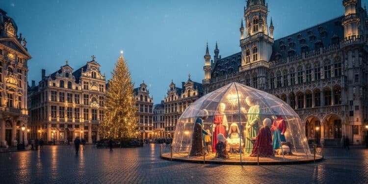 Découvrez la nouvelle crèche de la Grand Place de Bruxelles  personnages en chiffon multicolores sans visage pour plus dinclusivité Symbole de diversité ou effacement de la tradition chrétienne  Analyse complète   Viral Mag