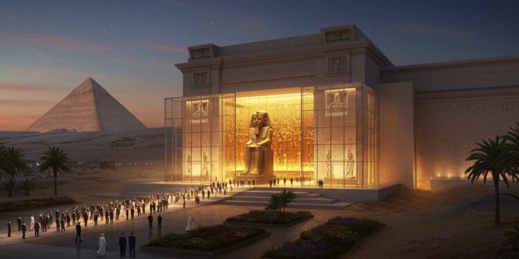Inauguration Fastueuse du Grand Musée Égyptien - Viral Mag Découvrez linauguration en grande pompe du Grand Musée Égyptien près des pyramides de Gizeh Trésors de Toutânkhamon ambitions touristiques et défis régionaux au cœur de cet événement historique   Viral Mag
