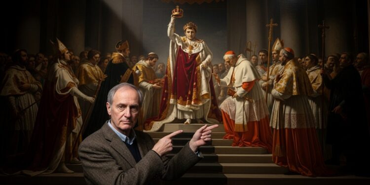Découvrez la leçon fascinante de Jean Tulard sur le tableau de David  un sacre truqué une mascarade révélée en direct du Louvre Éblouissant et ironique    Viral Mag