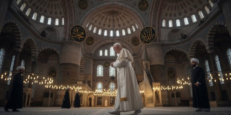 Découvrez la visite historique du pape Léon XIV à la Mosquée Bleue dIstanbul  un moment de respect silencieux sans prière qui marque sa première approche dun lieu musulman   Viral Mag