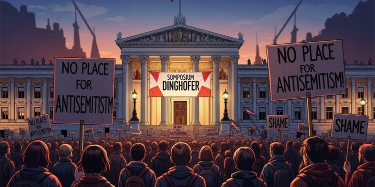 Découvrez le scandale à Vienne  200 manifestants protestent contre un symposium officiel honorant Franz Dinghofer nazi notoire organisé par lextrême droite au Parlement autrichien   Viral Mag