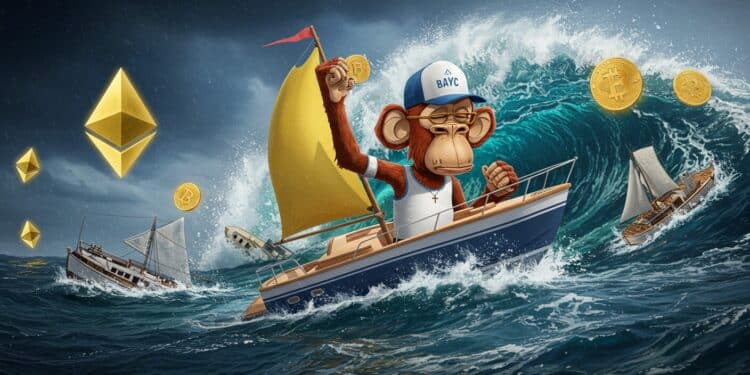 Découvrez comment les ventes NFT chutent de 28 à 98M$ tandis que Bored Ape Yacht Club bondit de 108 Analyse des tendances blockchains leaders et transactions phares dans un marché crypto volatil   Viral Mag