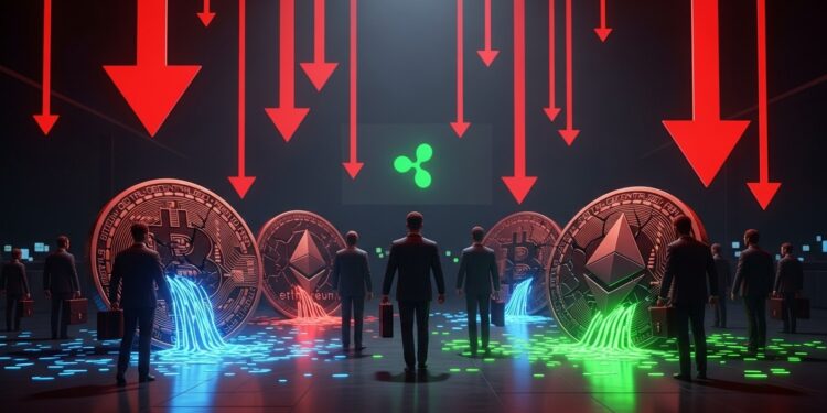 Décryptage choc  les institutionnels ont retiré 194 milliard de dollars des fonds crypto en une semaine Bitcoin et Ethereum saignent XRP résiste Que se passe t il vraiment    Viral Mag