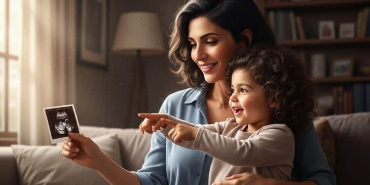 À 48 ans Sonia Mabrouk attend son deuxième enfant Sa fille Soraya déjà star de lannonce regarde tendrement léchographie de son futur petit frère Une nouvelle qui touche des milliers de fans   Viral Mag