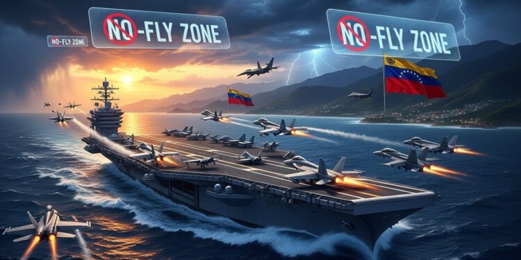 Trump Ferme l’Espace Aérien Vénézuélien : Vers la Guerre ? - Viral Mag Donald Trump déclare lespace aérien vénézuélien entièrement fermé et déploie une armada dans les Caraïbes Entre accusations de narcotrafic et soupçons de changement de régime la tension atteint son paroxysme Viral Mag