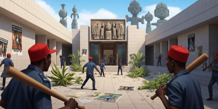 Vandales Au Musée Mowaa : Ouverture Suspendue - Viral Mag Découvrez pourquoi louverture du Musée des Arts ouest africains à Benin City est reportée après une intrusion violente Tensions politiques et bronzes du Bénin au cœur du conflit Viral Mag