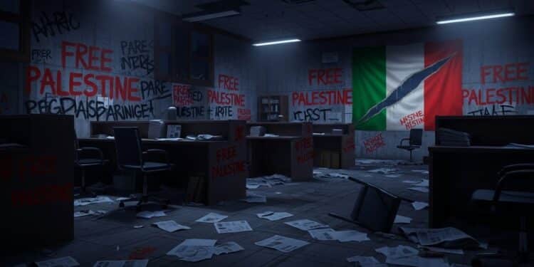 Vandalisme à Turin : Toute l’Italie Défend la Liberté de la Presse - Viral Mag La rédaction dun grand quotidien italien vandalisée par des manifestants pro palestiniens Giorgia Meloni Sergio Mattarella et Elly Schlein condamnent unanimement lattaque Récit et analyse dun choc national Viral Mag