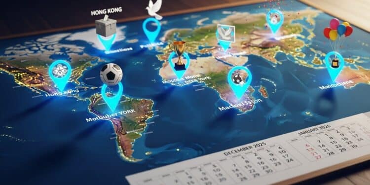 Agenda International Décembre 2025 – Janvier 2026 - Viral Mag Découvrez les événements majeurs mondiaux du 22 décembre 2025 au 21 janvier 2026 élections sommets procès et fêtes Un mois chargé en actualité internationale à ne pas manquer Viral Mag