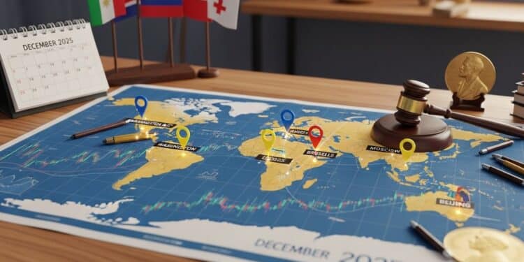 Agenda International : Événements Clés Décembre 2025 - Viral Mag Découvrez les grands événements mondiaux du 10 au 18 décembre 2025 Fed Nobel sommets diplomatiques économie et sport Un tour dhorizon complet des actualités internationales qui marqueront cette semaine Viral Mag