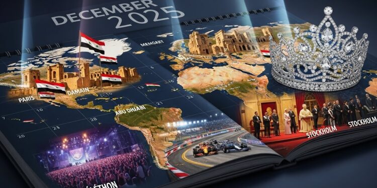 Découvrez les moments clés de la semaine du 5 au 13 décembre 2025  anniversaire du renversement dAssad prix Nobel F1 à Abou Dhabi Miss France Trump en meeting Tout ce quil ne faut pas rater   Viral Mag