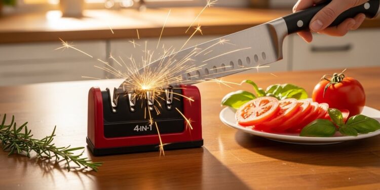 Aiguiseur de Couteaux à 5€ Qui Rend Vos Lames Neuves - Viral Mag Découvrez laiguiseur de couteaux 4 en 1 à seulement 517€ qui fait fureur simple ultra efficace et capable de redonner vie à vos vieux couteaux en quelques secondes Testé et approuvé Viral Mag