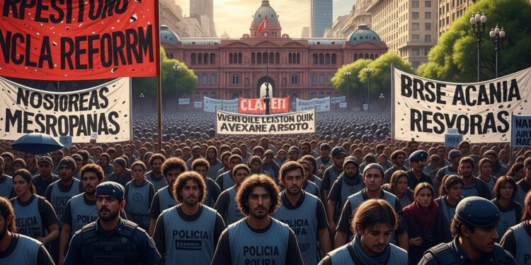 Argentine : Mobilisation Massive Contre Réforme Travail Milei - Viral Mag Découvrez la forte contestation à Buenos Aires contre le projet de réforme du travail de Javier Milei Syndicats et opposition dénoncent une attaque aux droits des travailleurs après son succès électoral Viral Mag