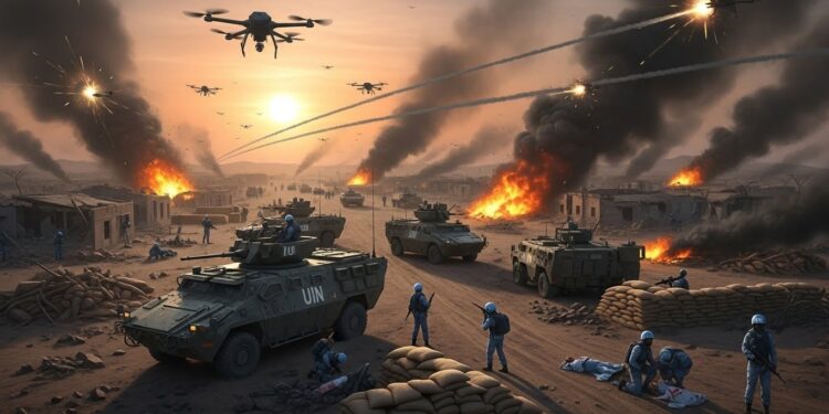 Attaque Meurtrière contre Casques Bleus au Soudan - Viral Mag Six Casques bleus bangladais tués dans une attaque de drones à Kadougli au Soudan Une escalade tragique dans un conflit dévastateur qui alarme la communauté internationale Viral Mag