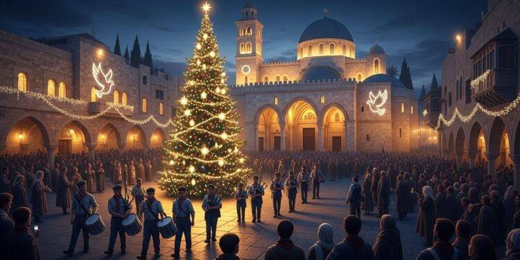 À Bethléem les célébrations de Noël reprennent enfin après deux années assombries par la guerre à Gaza Malgré une trêve fragile la joie et lespoir renaissent dans la ville natale de Jésus entre défilés de scouts et messe de minuit   Viral Mag