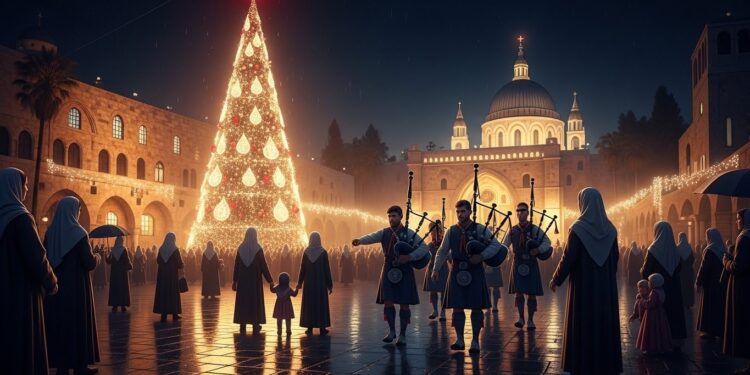 Après deux années dannulation à cause de la guerre Bethléem retrouve ses illuminations de Noël Entre joie résilience et espoir fragile la ville de la Nativité renoue avec la fête malgré les tensions persistantes   Viral Mag