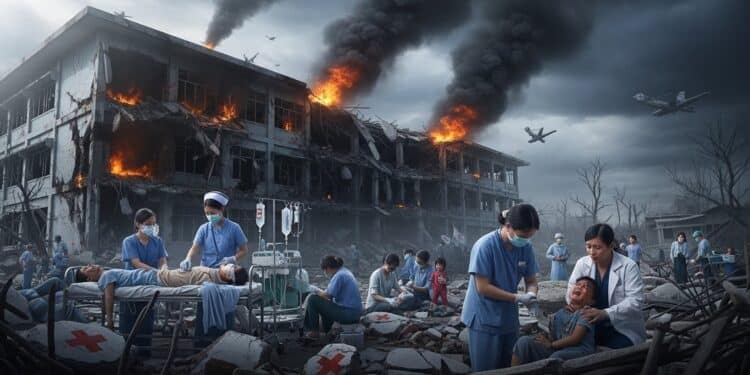 Birmanie : Frappes sur Hôpital, l’ONU Exige Enquêtes - Viral Mag LONU condamne fermement les frappes aériennes de la junte birmane sur un hôpital à Mrauk U causant 33 morts Un possible crime de guerre au cœur du conflit en cours Viral Mag