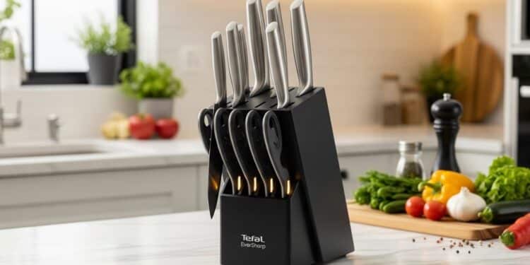 Découvrez le bloc couteaux Tefal EverSharp avec aiguiseur intégré à seulement 10998 € au lieu de 15999 € Toujours affûtés garantie 10 ans  le bon plan cuisine du moment    Viral Mag